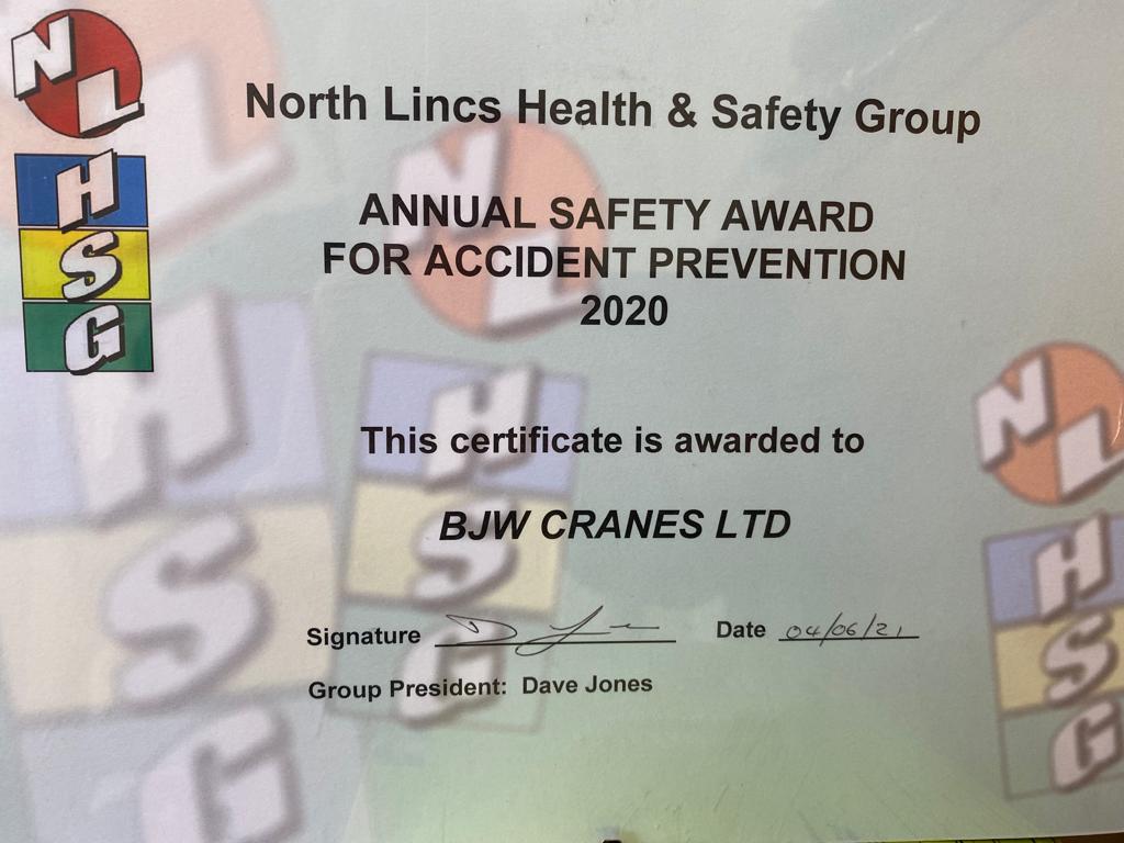 ISNetworld Accident Prevention  Certificate - BJW Crane Hire
